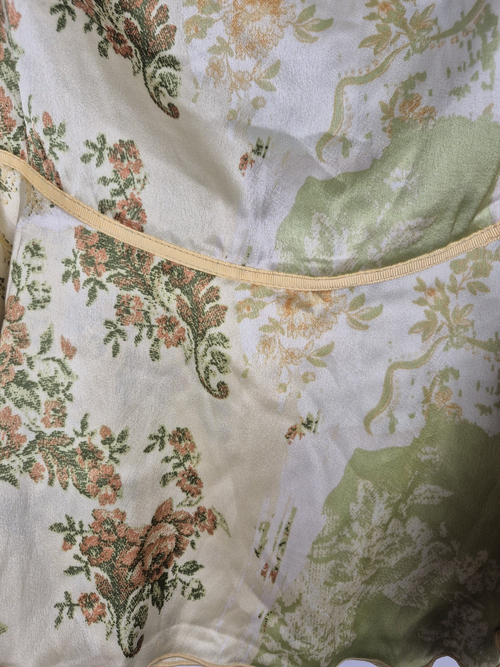 Kimchi Blue Yellow and Green Floral Wrap Mini Skirt Size M - Picture 4 of 7